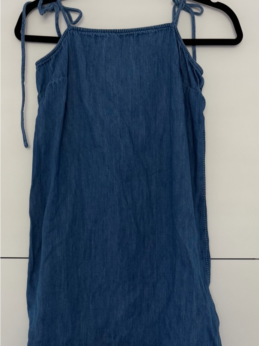Old Navy Blue Denim Tie-Shoulder Dress